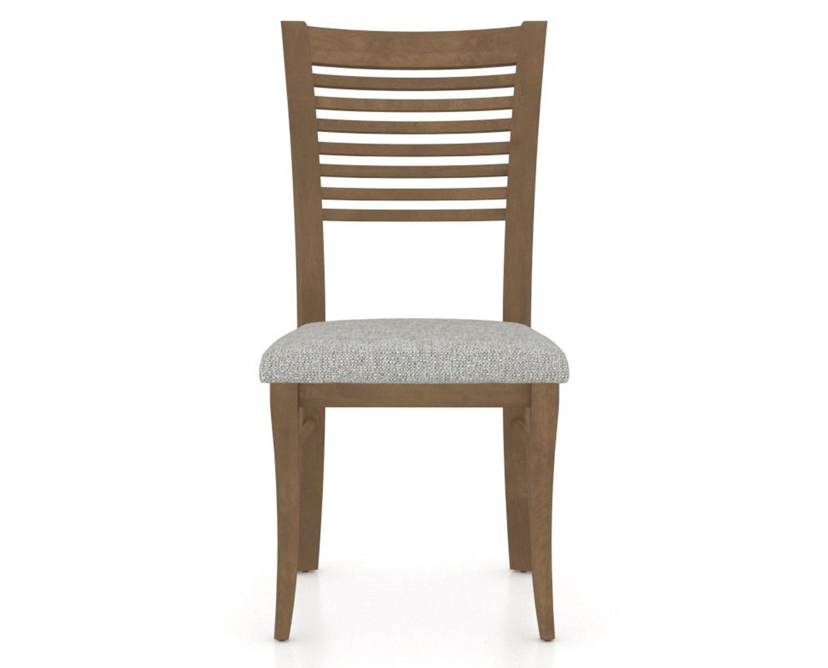 Canadel Dining Chair 0229 in 7C Fabric and 25 Pecan Washed, front view