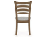Canadel Dining Chair 0229 in 7C Fabric and 25 Pecan Washed, back view