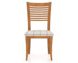 Canadel Dining Chair 0229 in OZ Fabric and 01 Honey Washed, front view