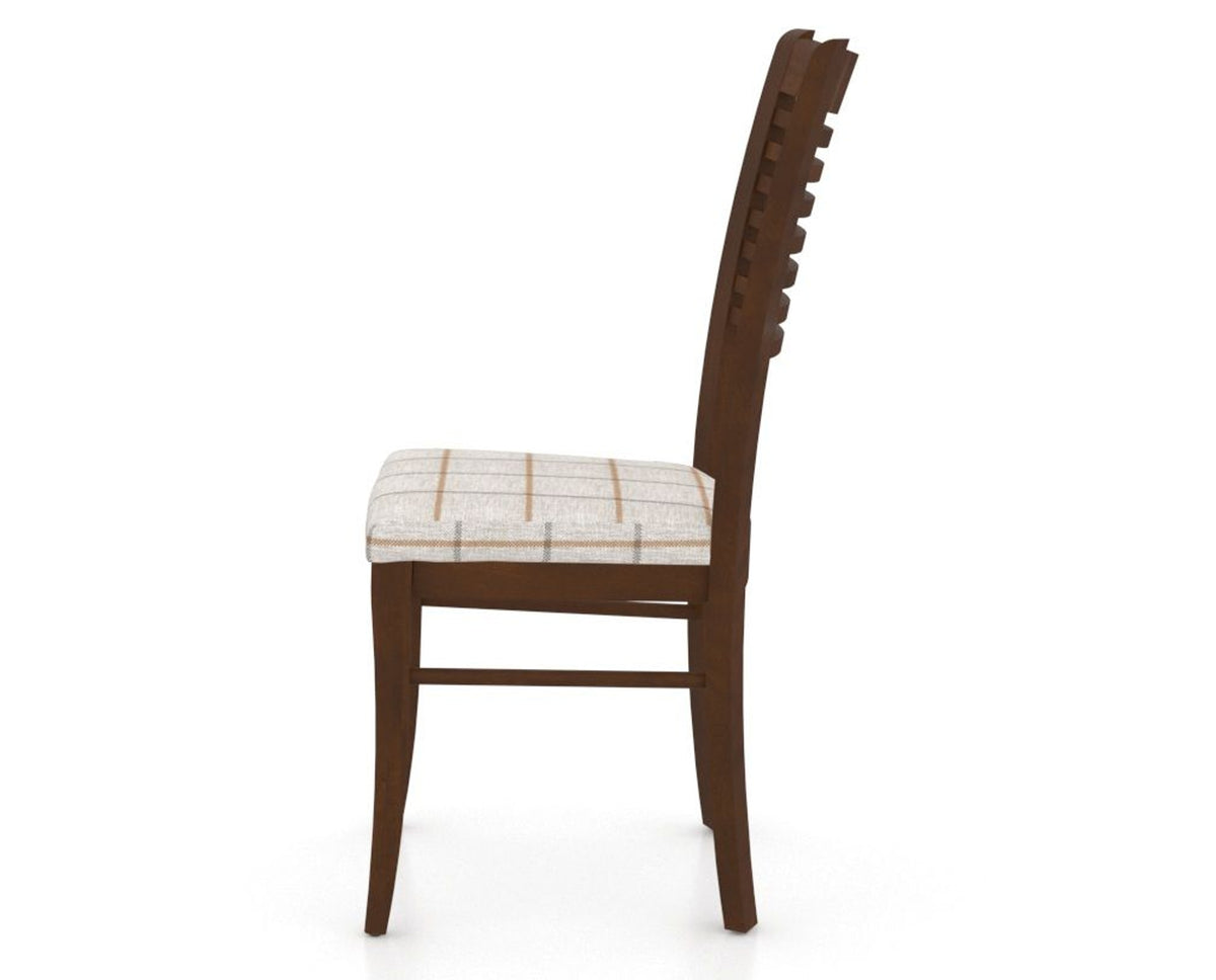 Canadel Dining Chair 0229 in OZ Fabric and 19 Cognac Washed, side view