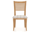 Canadel Dining Chair 0229 in OZ Fabric and 20 Caramel Washed, front view