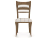 Canadel Dining Chair 0229 in OZ Fabric and 25 Pecan Washed, front view