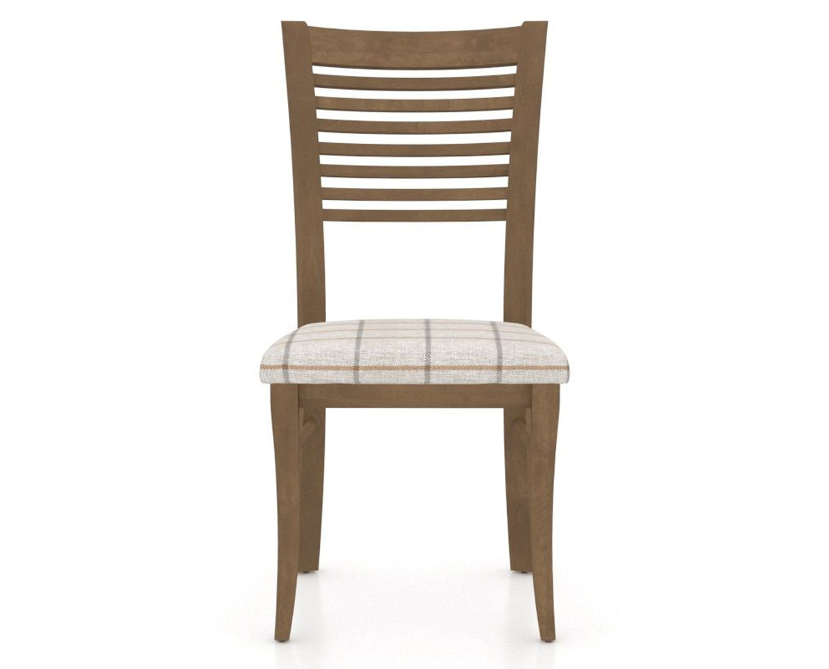 Canadel Dining Chair 0229 in OZ Fabric and 25 Pecan Washed, front view