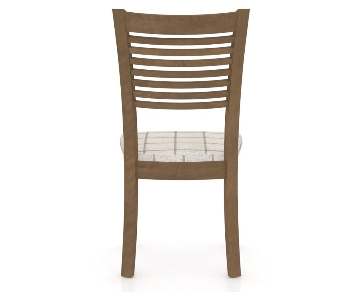 Canadel Dining Chair 0229 in OZ Fabric and 25 Pecan Washed, back view