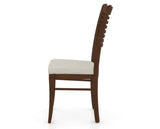 Canadel Dining Chair 0229 in TB Fabric and 19 Cognac Washed, side view