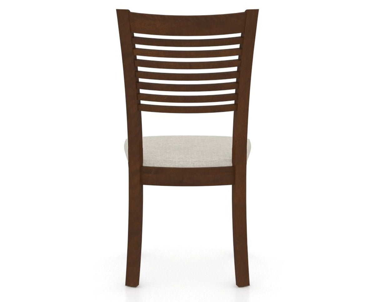 Canadel Dining Chair 0229 in TB Fabric and 19 Cognac Washed, back view