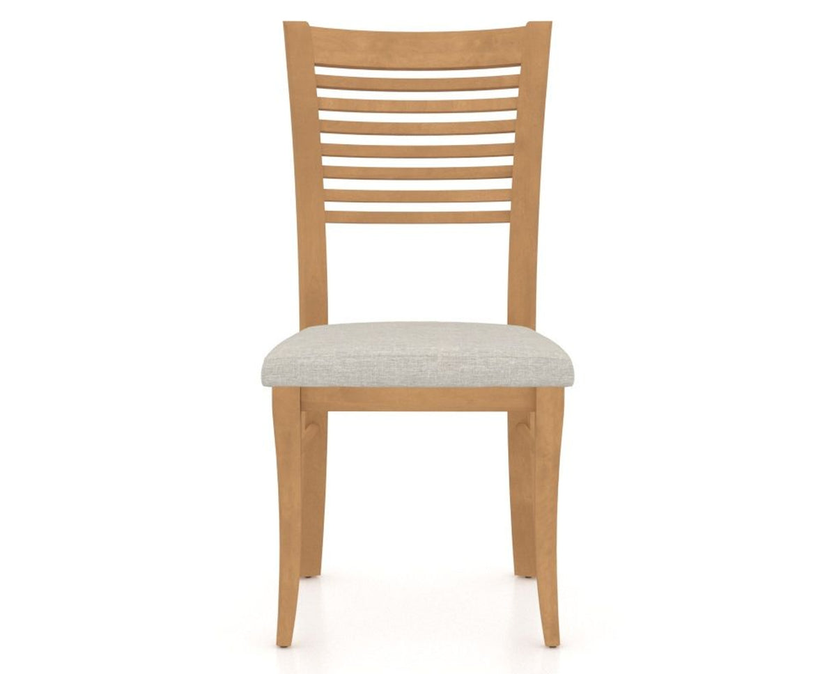 Canadel Dining Chair 0229 in TB Fabric and 20 Caramel Washed, front view