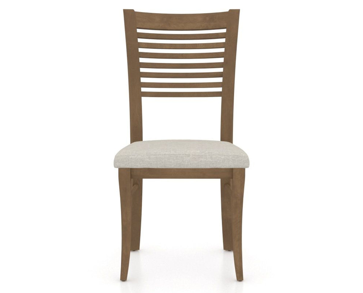 Canadel Dining Chair 0229 in TB Fabric and 25 Pecan Washed, front view