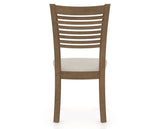 Canadel Dining Chair 0229 in TB Fabric and 25 Pecan Washed, back view