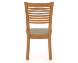 Canadel Dining Chair 0229 in XY Faux Leather and 01 Honey Washed, back view