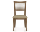 Canadel Dining Chair 0229 in XY Faux Leather and 25 Pecan Washed, front view