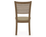Canadel Dining Chair 0229 in XY Faux Leather and 25 Pecan Washed, back view