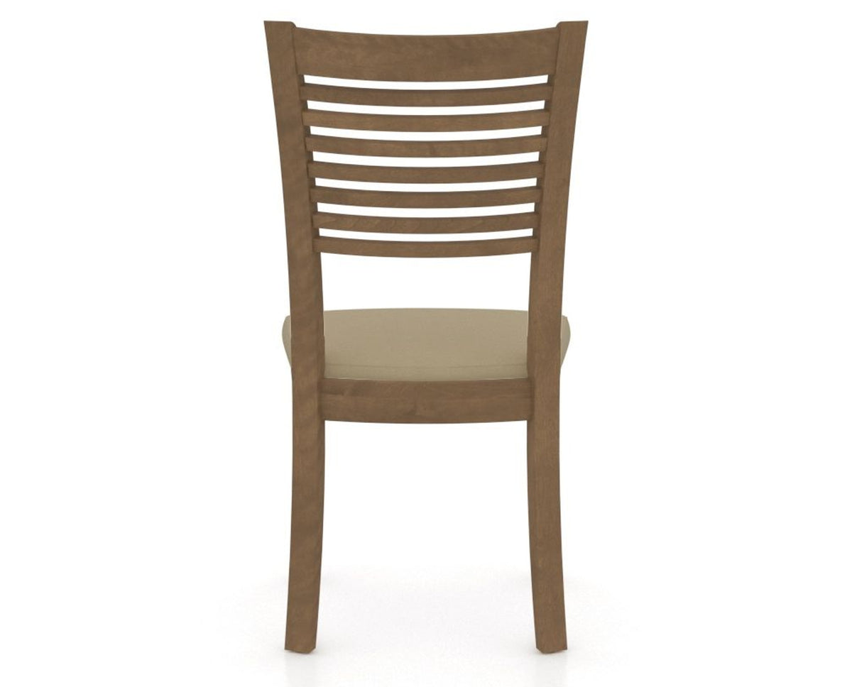Canadel Dining Chair 0229 in XY Faux Leather and 25 Pecan Washed, back view