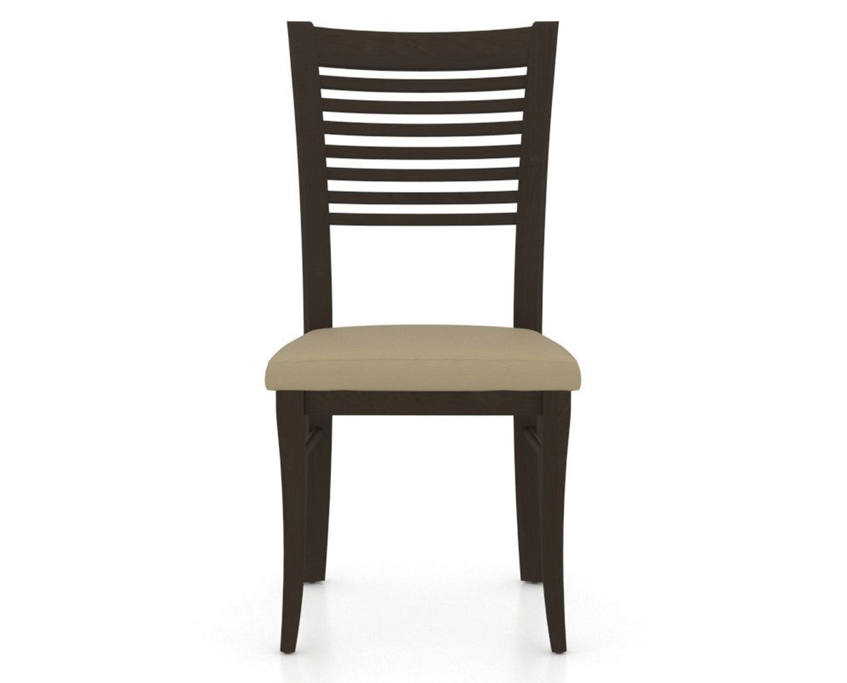 Canadel Dining Chair 0229 in XY Faux Leather and 59 Davy's Grey, front view
