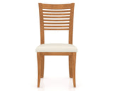 Canadel Dining Chair 0229 in YJ Faux Leather and 01 Honey Washed, front view