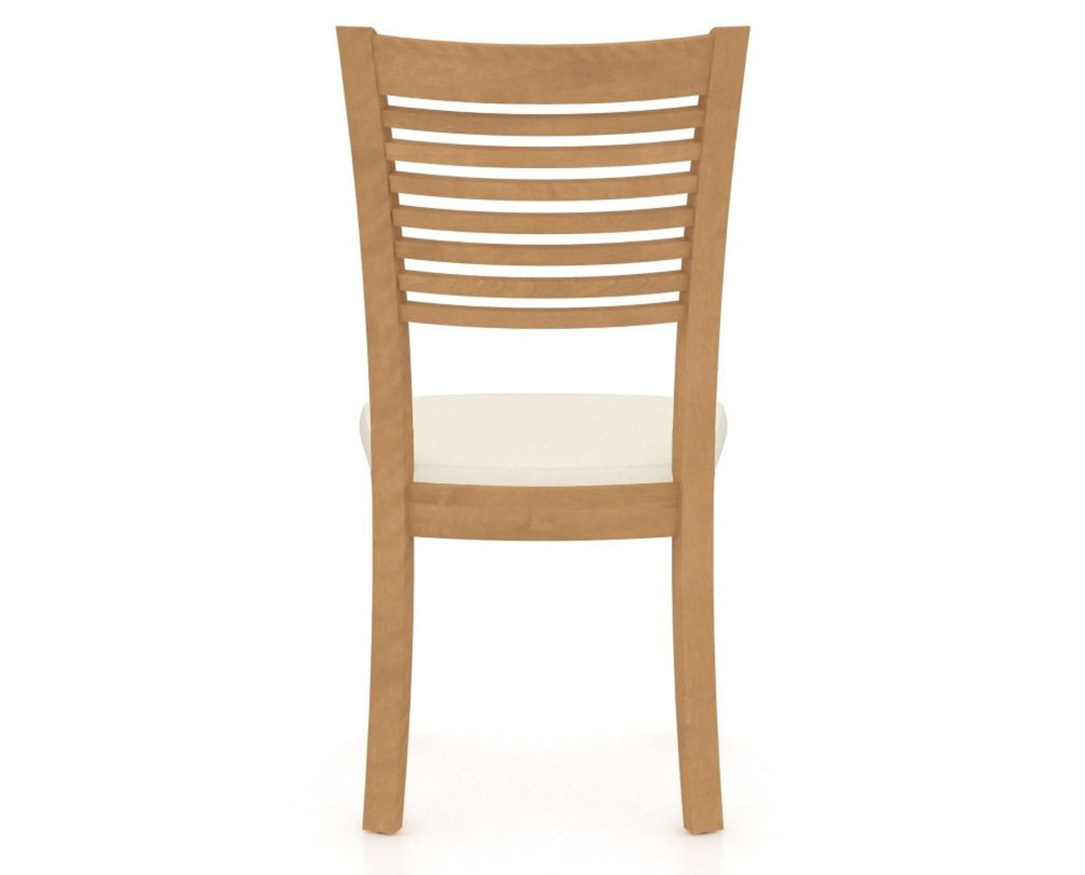 Canadel Dining Chair 0229 in YJ Faux Leather and 20 Caramel Washed, back view