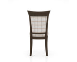 Canadel Jess Too Dining Chair in Hazelnut Washed, OZ Fabric, back view