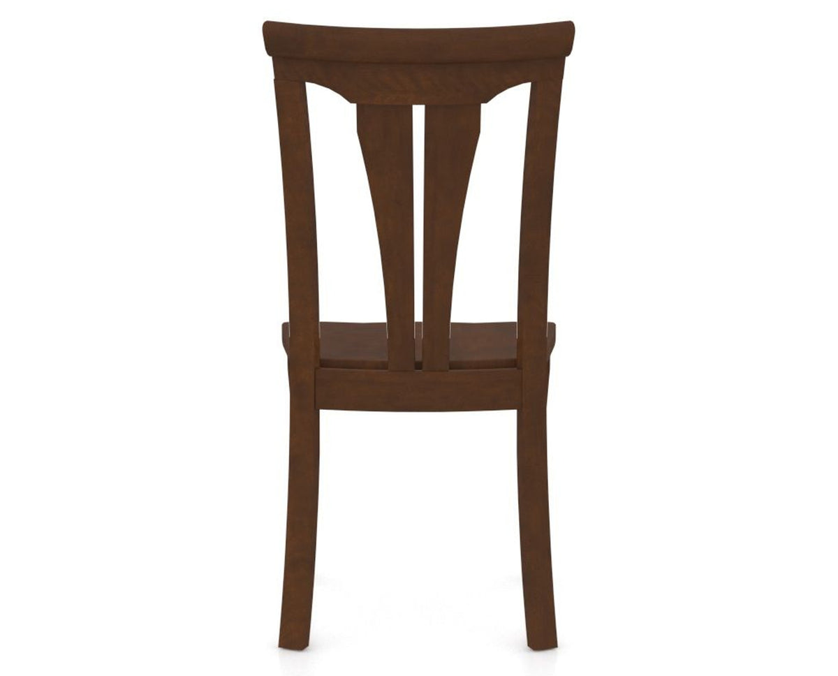 Canadel Dining Chair 0391 in Wood Seat and 19 Cognac Washed, back view