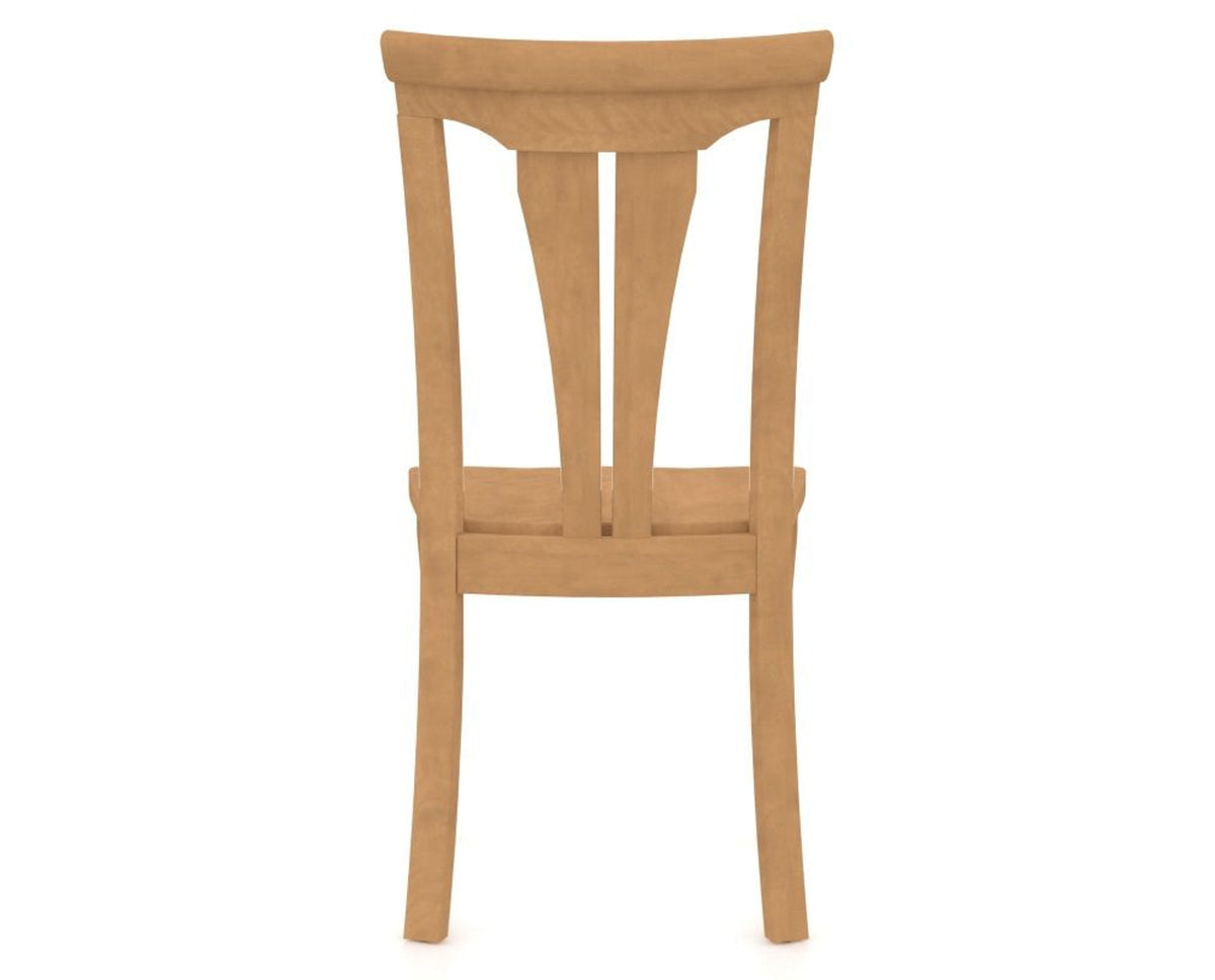 Canadel Dining Chair 0391 in Wood Seat and 20 Caramel Washed, back view