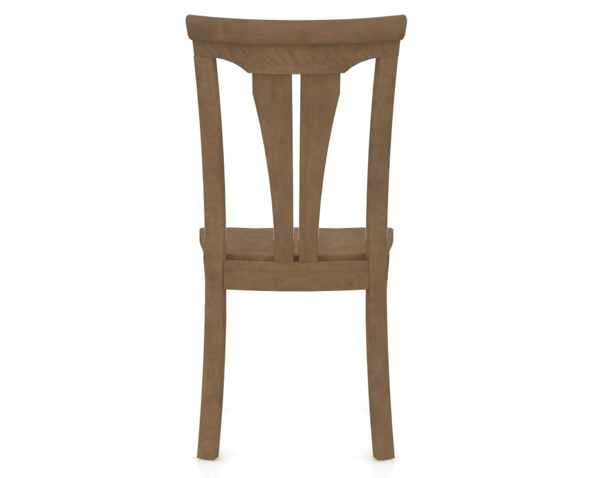 Canadel Dining Chair 0391 in Wood Seat and 25 Pecan Washed, back view