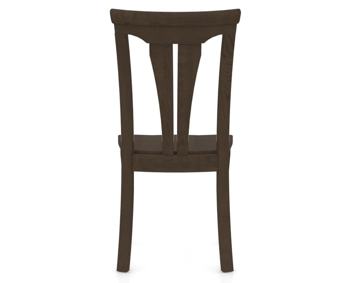 Canadel Dining Chair 0391 in Wood Seat and 29 Hazelnut Washed, back view