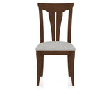 Canadel Dining Chair 0391 in 7C Fabric and 19 Cognac Washed, front view