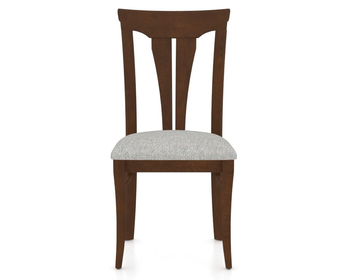 Canadel Dining Chair 0391 in 7C Fabric and 19 Cognac Washed, front view