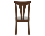 Canadel Dining Chair 0391 in 7C Fabric and 19 Cognac Washed, back view