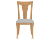Canadel Dining Chair 0391 in 7C Fabric and 20 Caramel Washed, front view