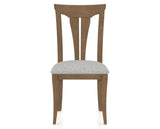 Canadel Dining Chair 0391 in 7C Fabric and 25 Pecan Washed, front view