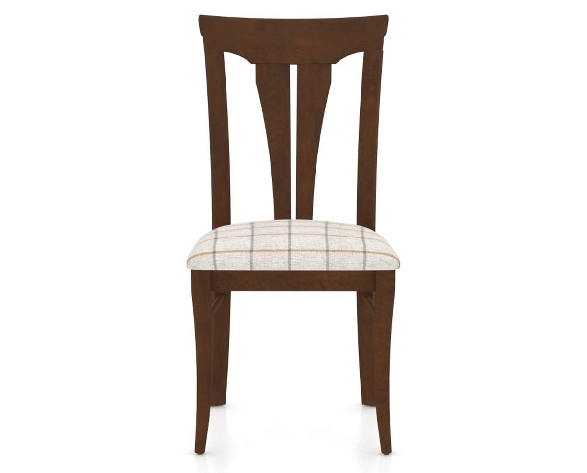 Canadel Dining Chair 0391 in OZ Fabric and 19 Cognac Washed, front view