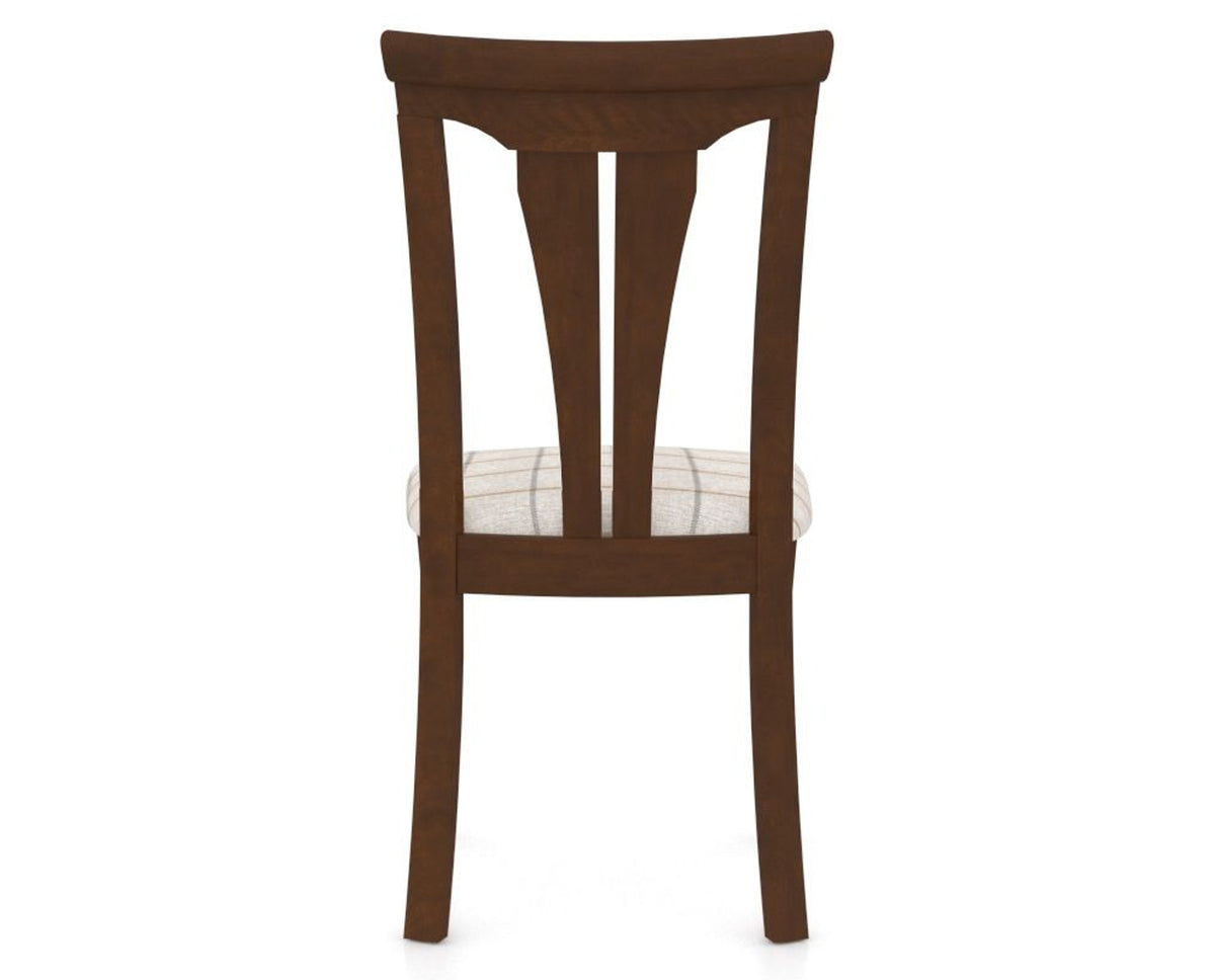 Canadel Dining Chair 0391 in OZ Fabric and 19 Cognac Washed, back view