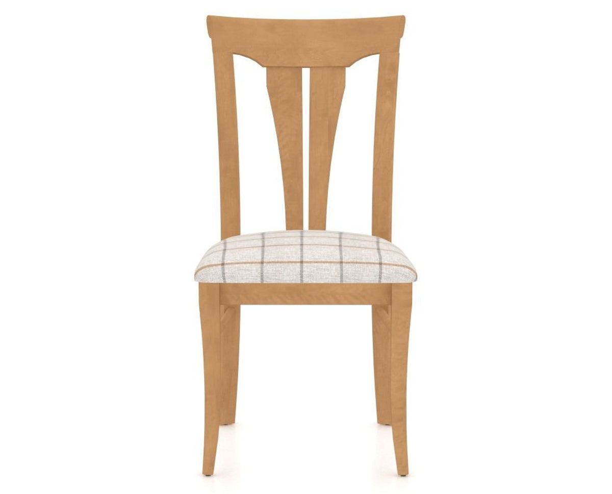 Canadel Dining Chair 0391 in OZ Fabric and 20 Caramel Washed, front view