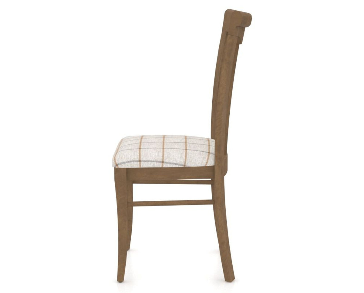 Canadel Dining Chair 0391 in OZ Fabric and 25 Pecan Washed, side view