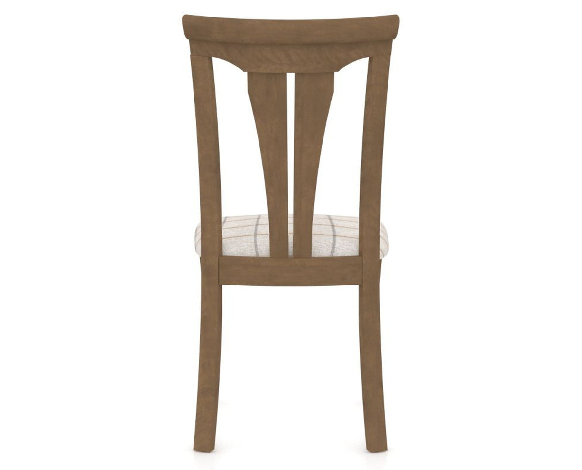 Canadel Dining Chair 0391 in OZ Fabric and 25 Pecan Washed, back view
