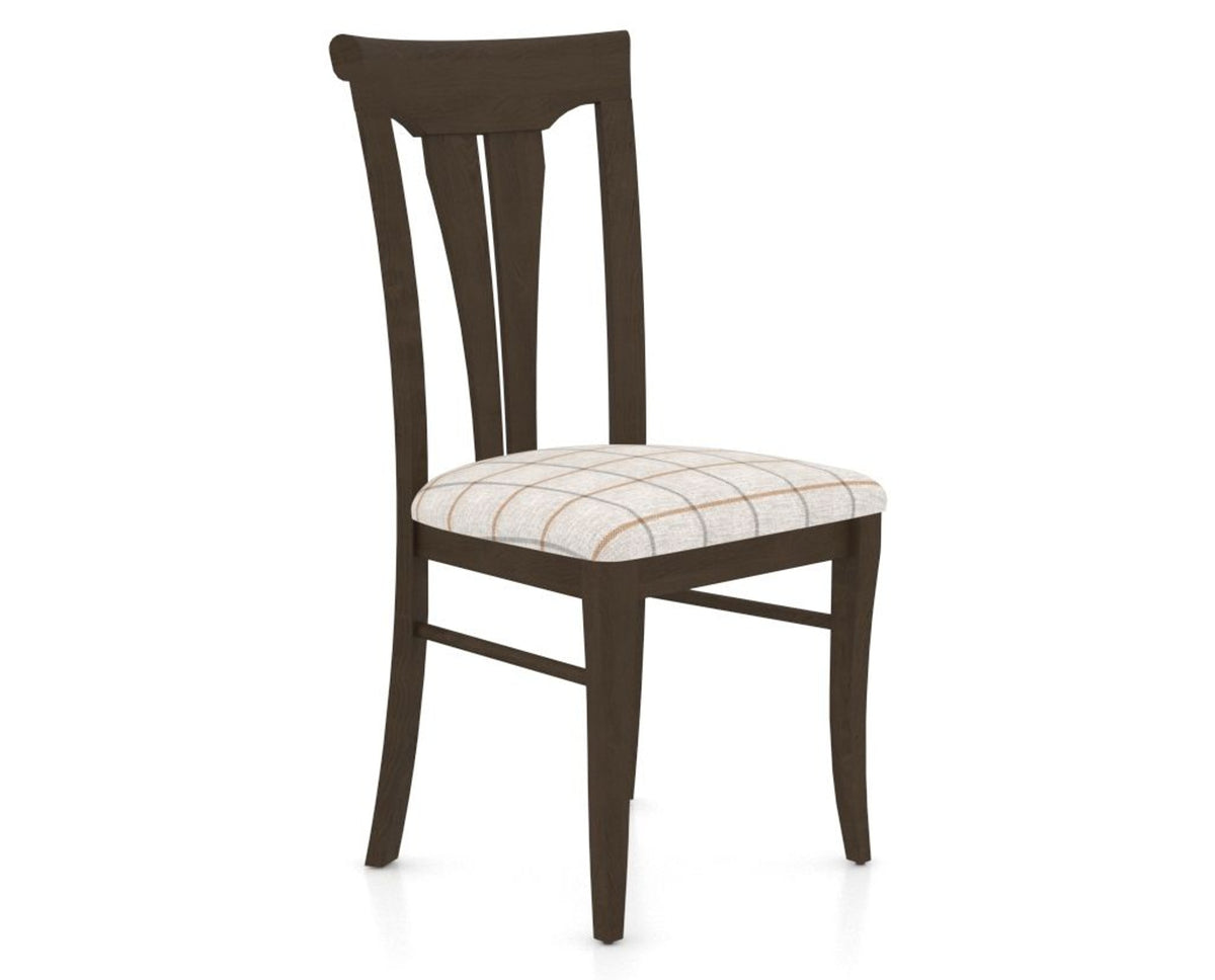 Canadel Dining Chair 0391 in OZ Fabric and 29 Hazelnut Washed, three-quarter view