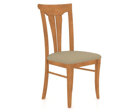 Canadel Dining Chair 0391 in XY Faux Leather and 01 Honey Washed, three-quarter view