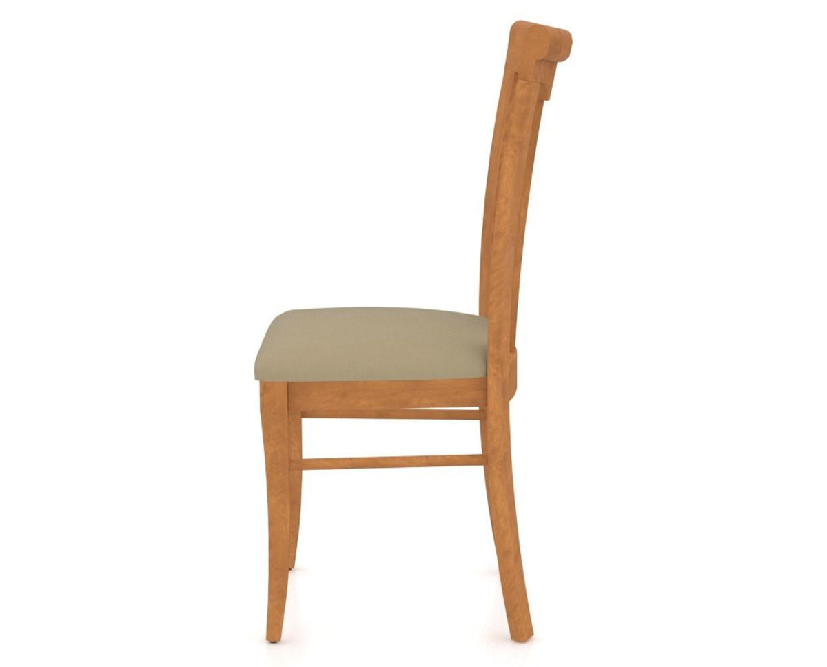 Canadel Dining Chair 0391 in XY Faux Leather and 01 Honey Washed, side view