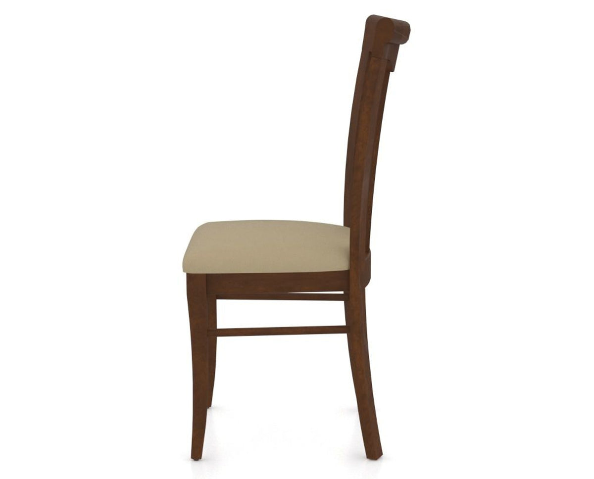Canadel Dining Chair 0391 in XY Faux Leather and 19 Cognac Washed, side view