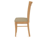 Canadel Dining Chair 0391 in XY Faux Leather and 20 Caramel Washed, side view
