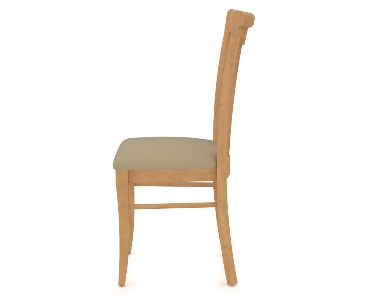 Canadel Dining Chair 0391 in XY Faux Leather and 20 Caramel Washed, side view