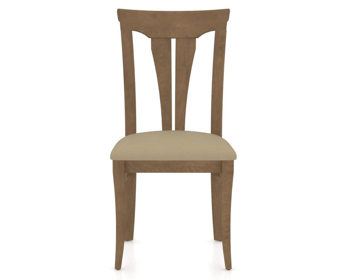 Canadel Dining Chair 0391 in XY Faux Leather and 25 Pecan Washed, front view