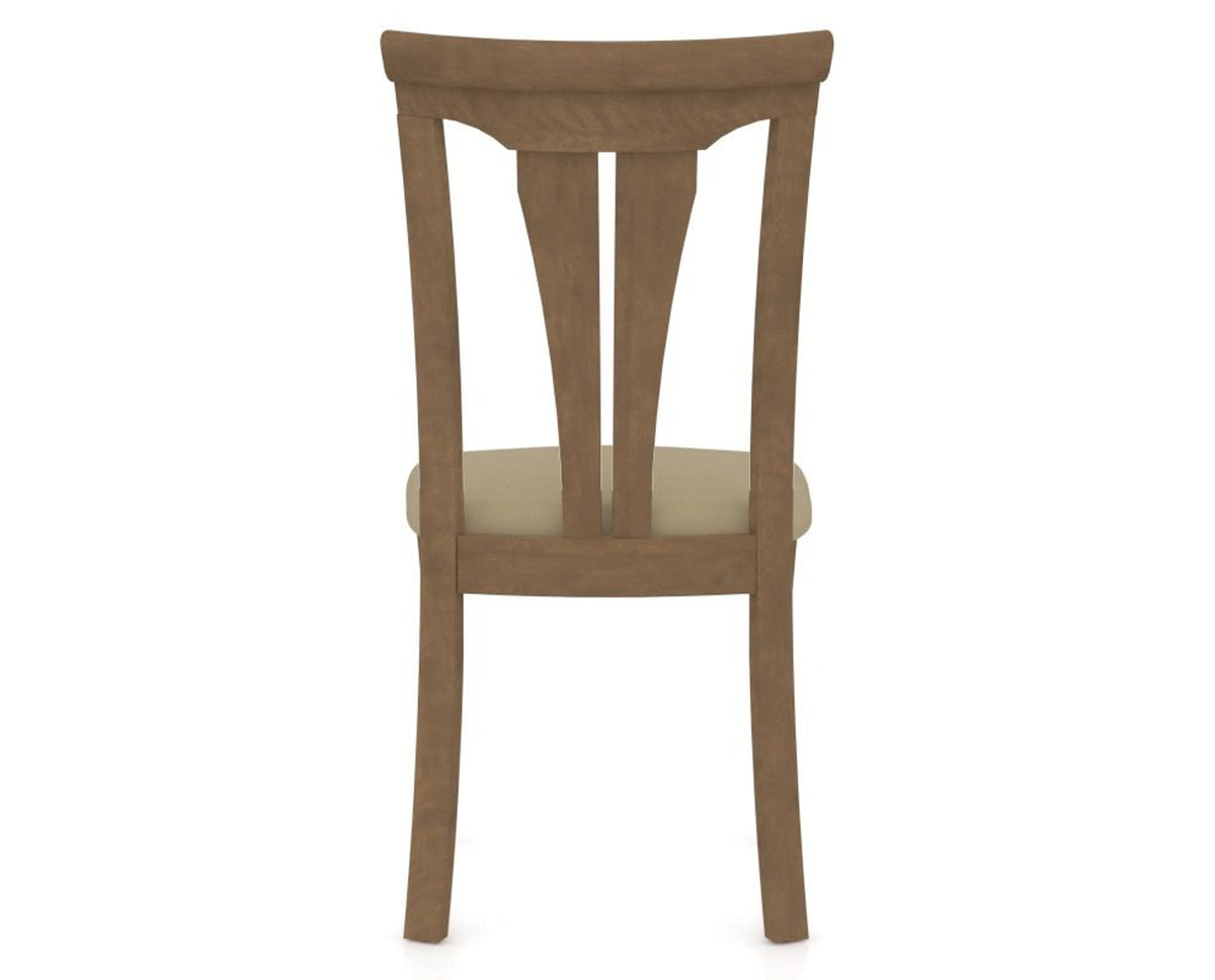 Canadel Dining Chair 0391 in XY Faux Leather and 25 Pecan Washed, back view