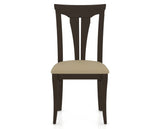 Canadel Dining Chair 0391 in XY Faux Leather and 59 Davy's Grey, front view
