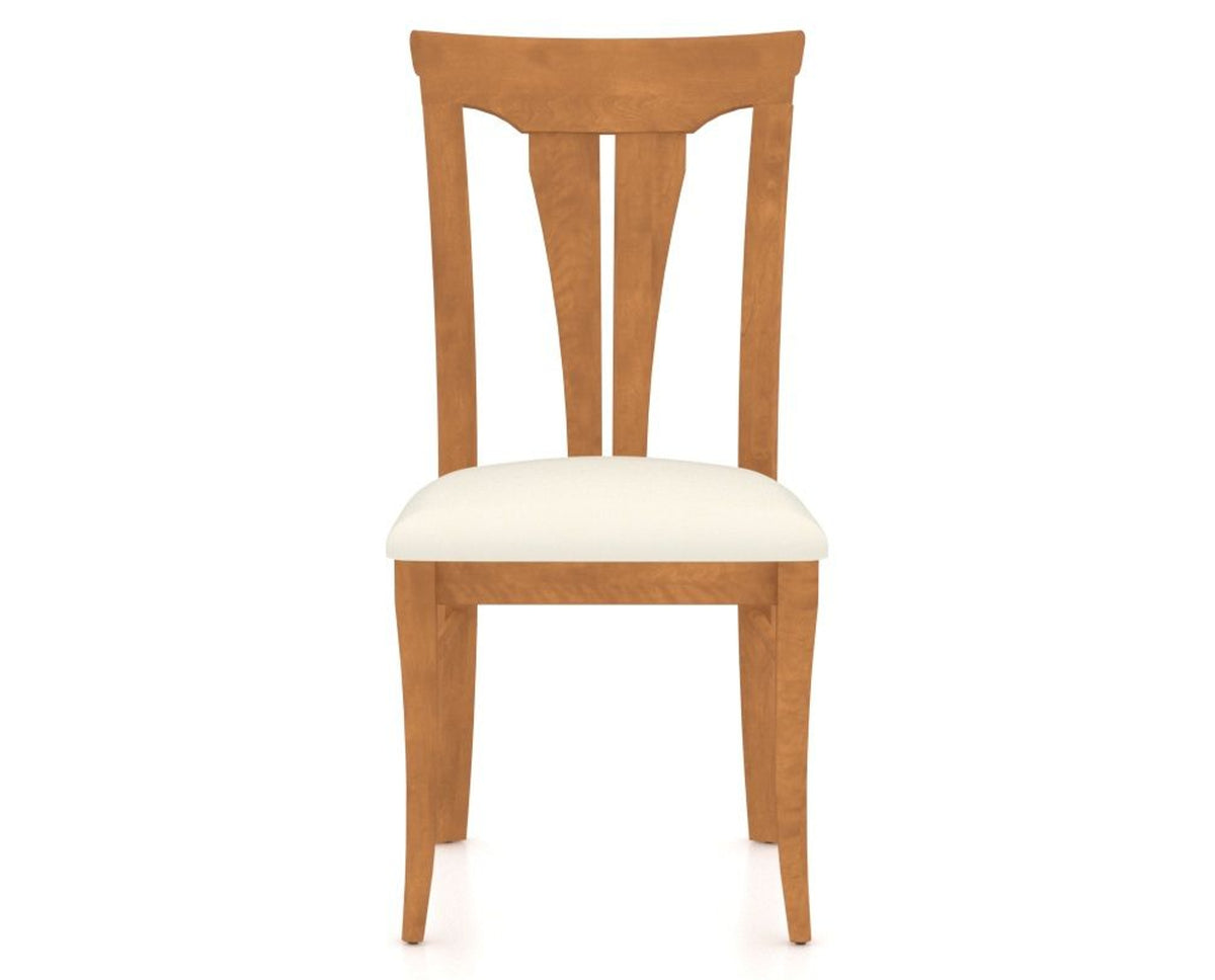 Canadel Dining Chair 0391 in YJ Faux Leather and 01 Honey Washed, front view