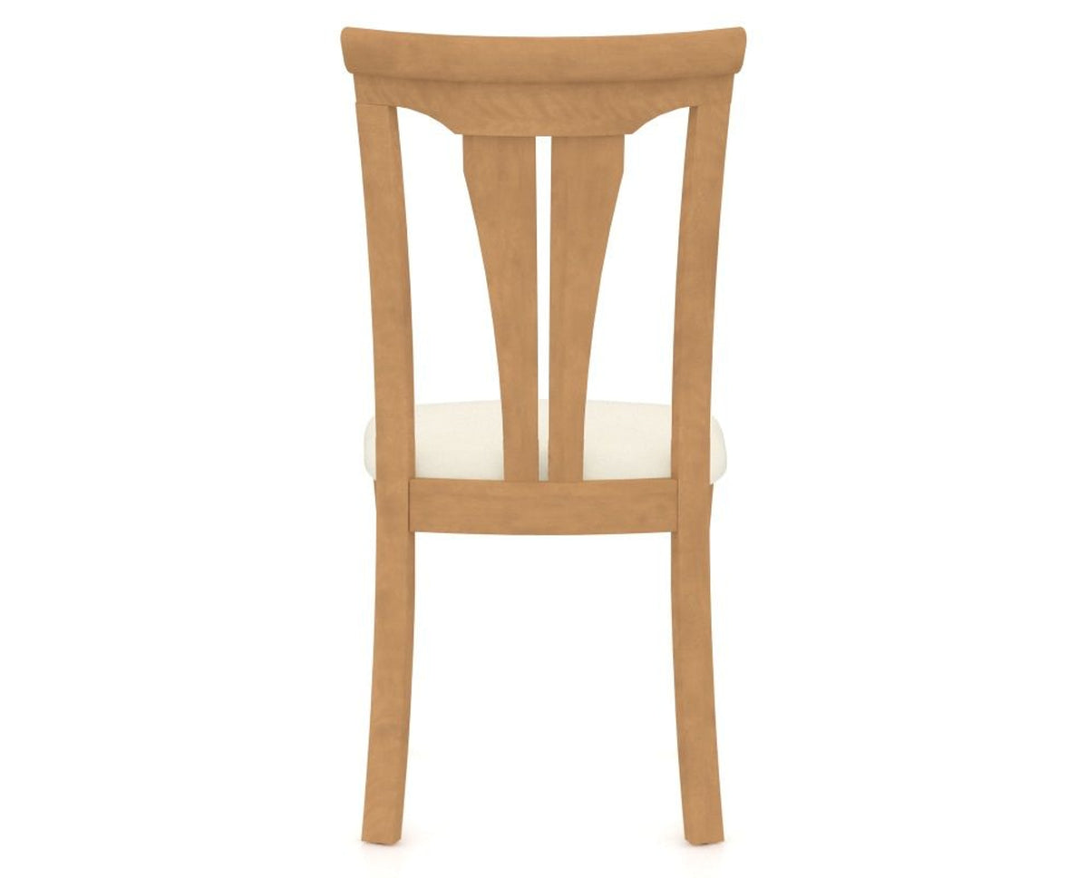 Canadel Dining Chair 0391 in YJ Faux Leather and 20 Caramel Washed, back view
