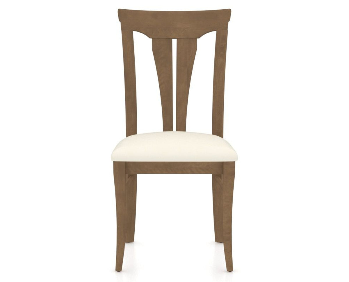Canadel Dining Chair 0391 in YJ Faux Leather and 25 Pecan Washed, front view