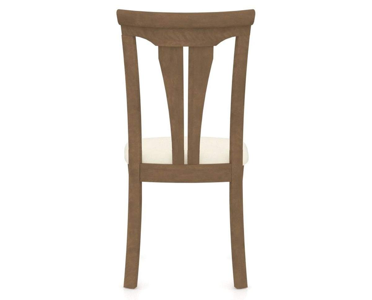 Canadel Dining Chair 0391 in YJ Faux Leather and 25 Pecan Washed, back view