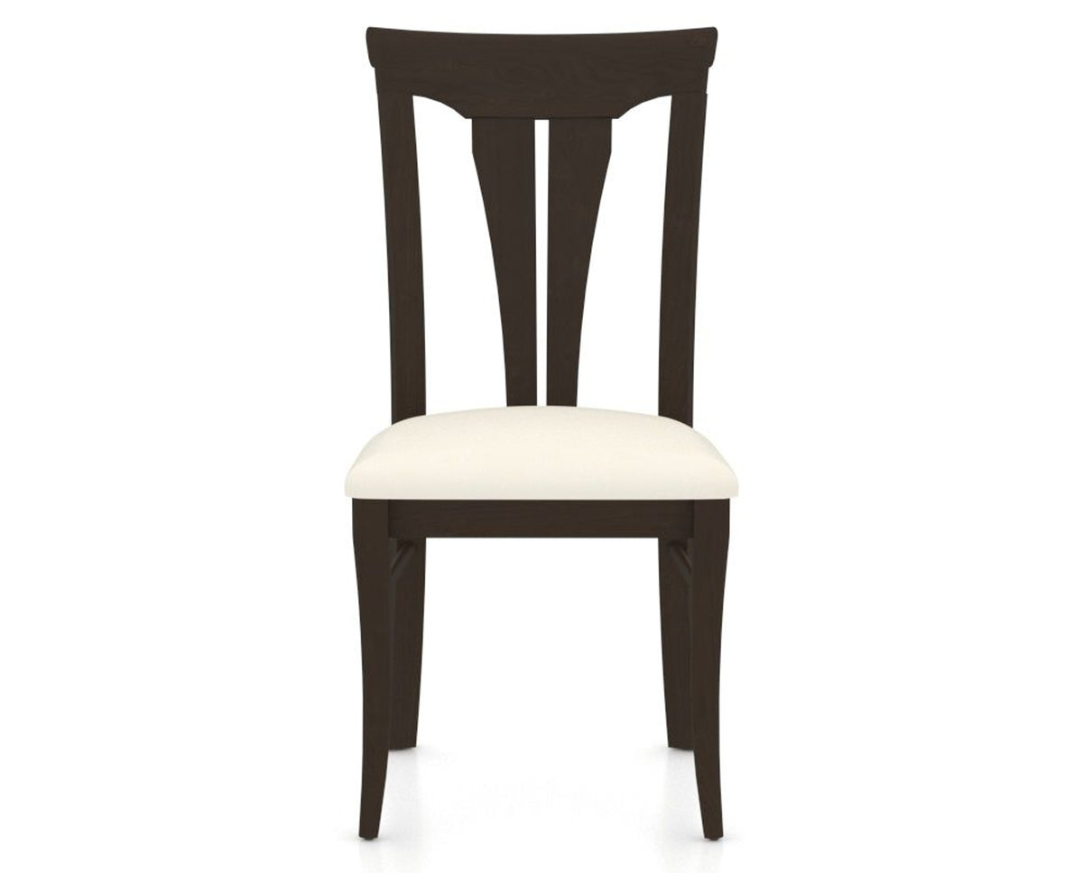 Canadel Dining Chair 0391 in YJ Faux Leather and 59 Davy's Grey, front view