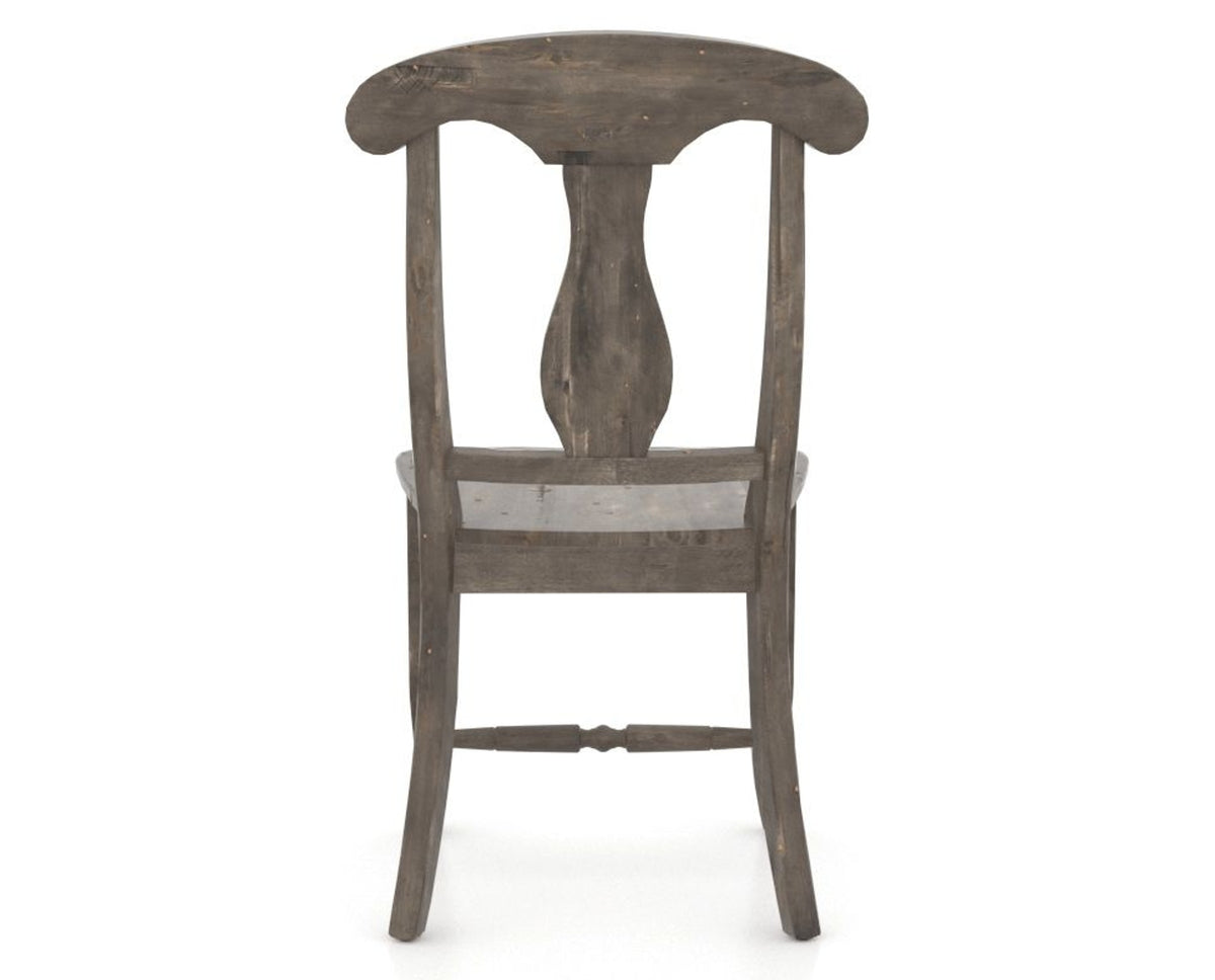Canadel Champlain Dining Chair 0600 in Wood Seat and 08 Shadow, back view